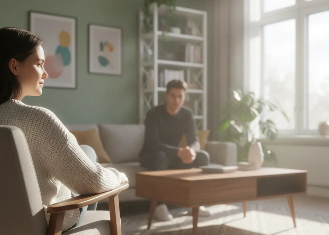 dwie osoby podczas sesji terapeutycznej