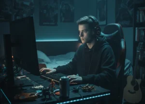 nastolatek przed komputerem