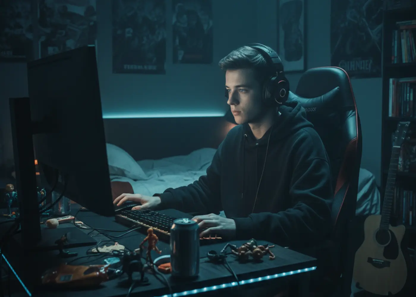 nastolatek przed komputerem